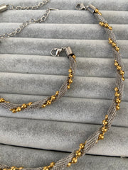 Burgulu iki renk geçişli kolye seti