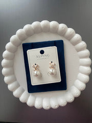 Rose renk incili küpe