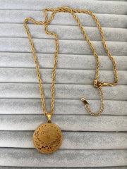 Ucu yuvarlak altınlı kolye