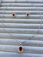 Kırmızı taşlı kolye seti