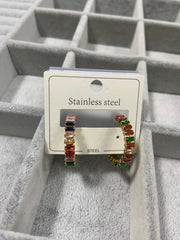 Renkli taşlı küpe