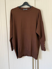 Kahverengi merserize kazak