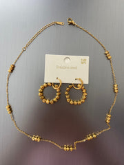 Çelik kolye küpe seti