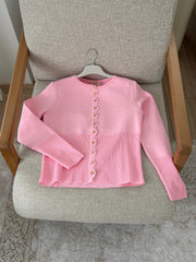 Pembe ligralı hırka