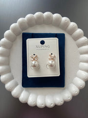 Rose renk incili küpe