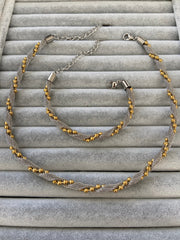 Burgulu iki renk geçişli kolye seti