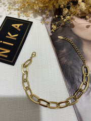 Kalın zincirli bileklik gold renk