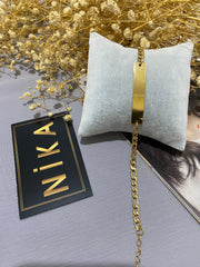 Gold sade bileklik ( Dışarda isim yazdırabilirsiniz isim yazılan bir modelimizdir )