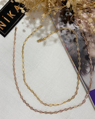 Kesme rose renk kolye