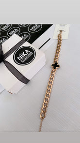 Rose renk yonca bileklik