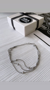 Silver renk üçlü topcuklu bileklik