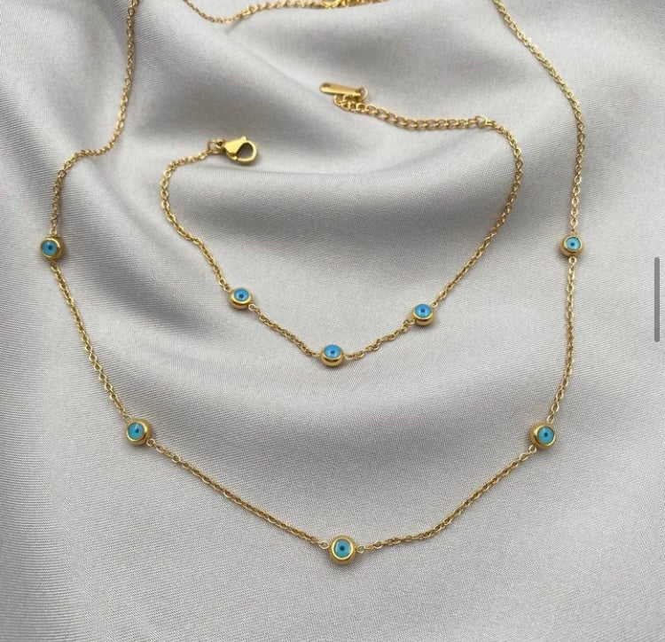 Nazar boncuklu kolye seti