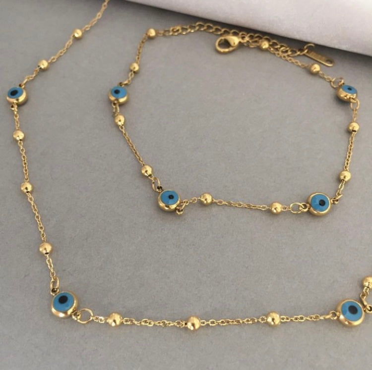 Nazar boncuklu kolye seti