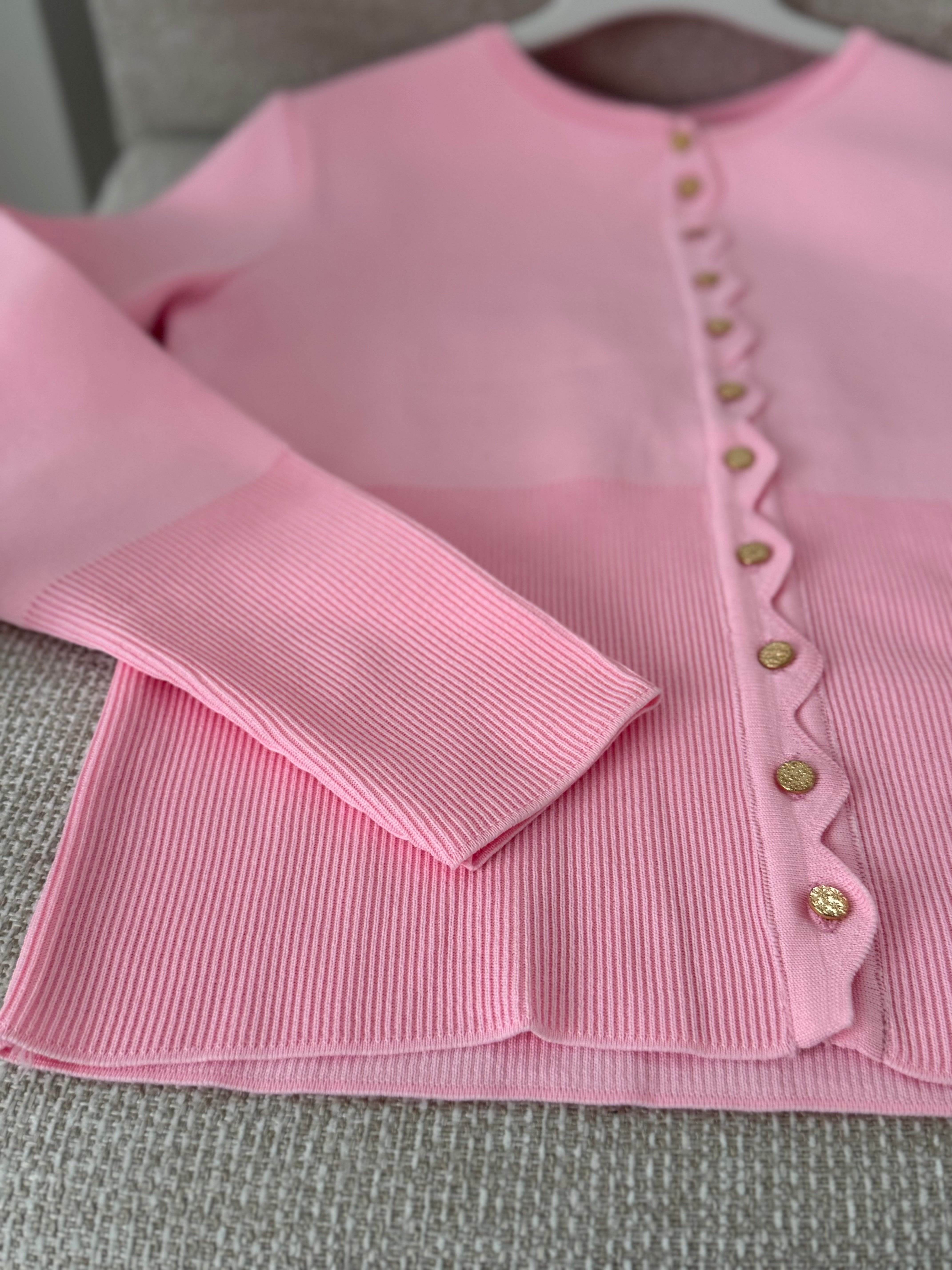 Pembe ligralı hırka