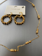 Çelik kolye küpe seti