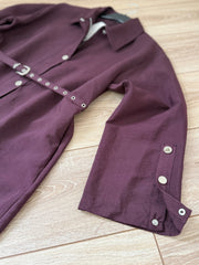 Bordo zımbalı ceket