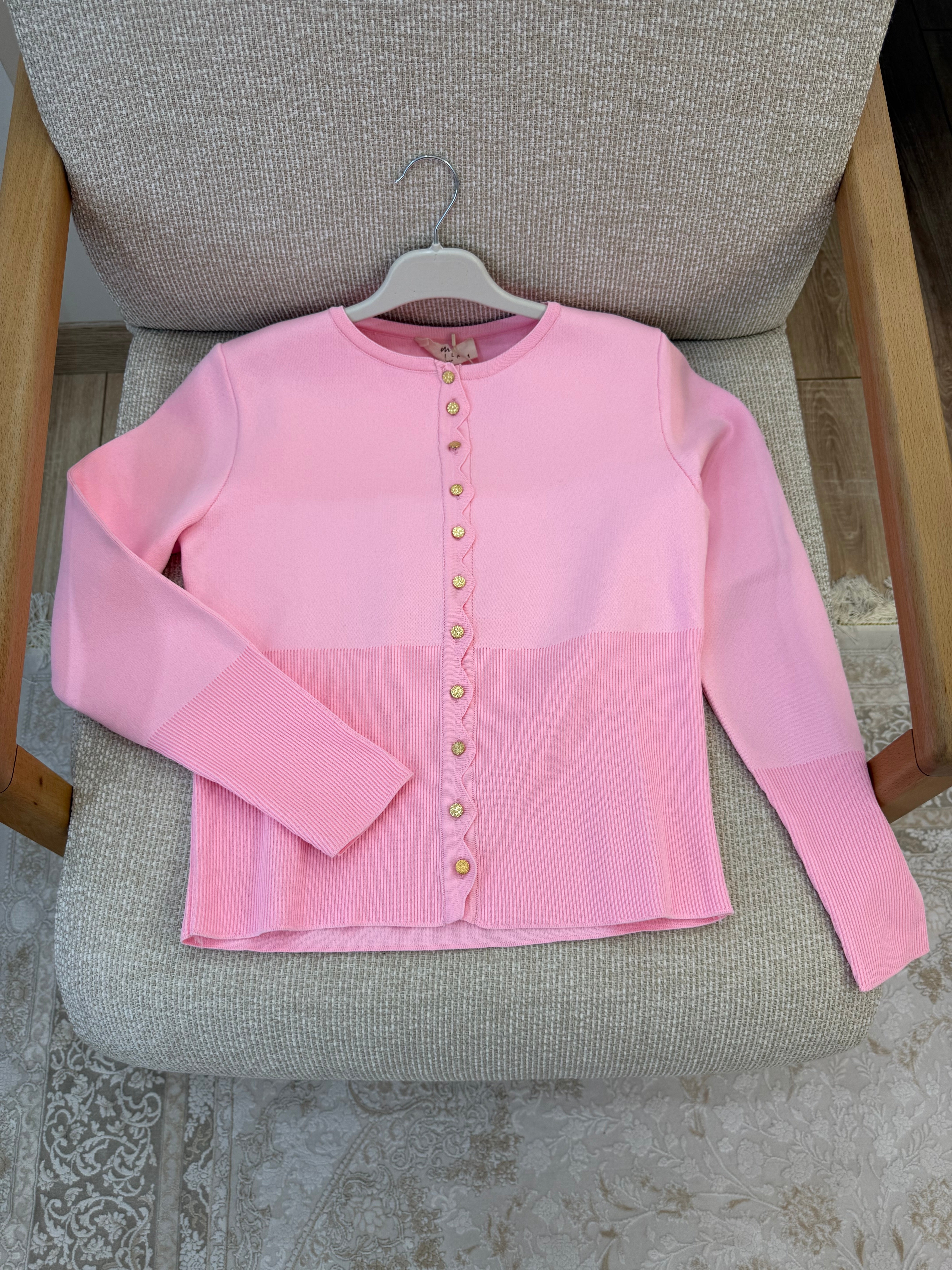 Pembe ligralı hırka