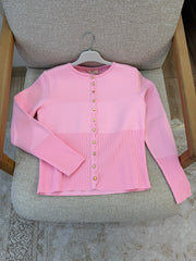 Pembe ligralı hırka