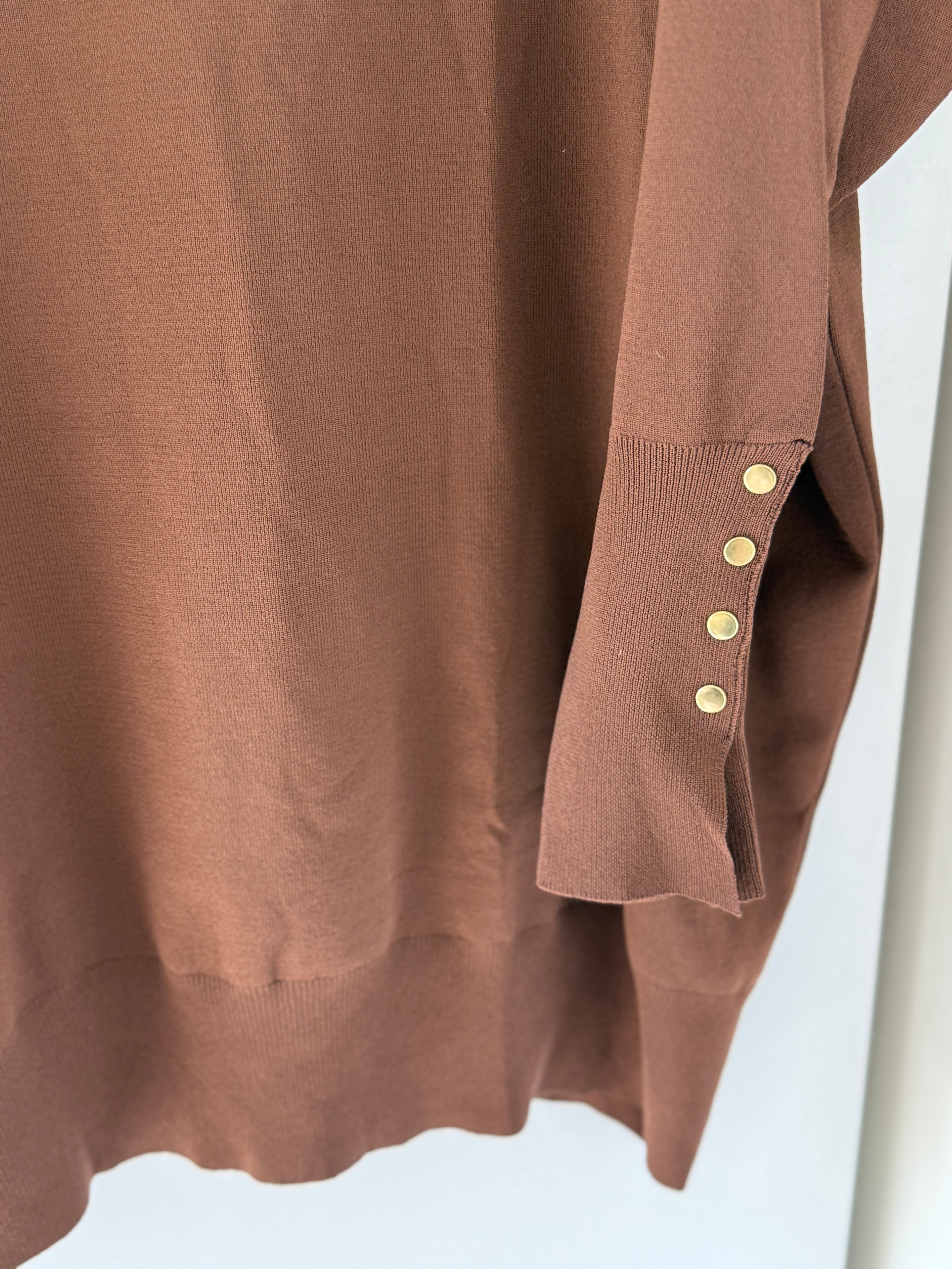 Kahverengi merserize kazak