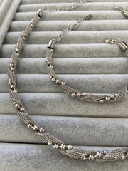 Burgulu sılver kolye seti