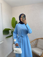 Bebe mavisi tam boy elbise