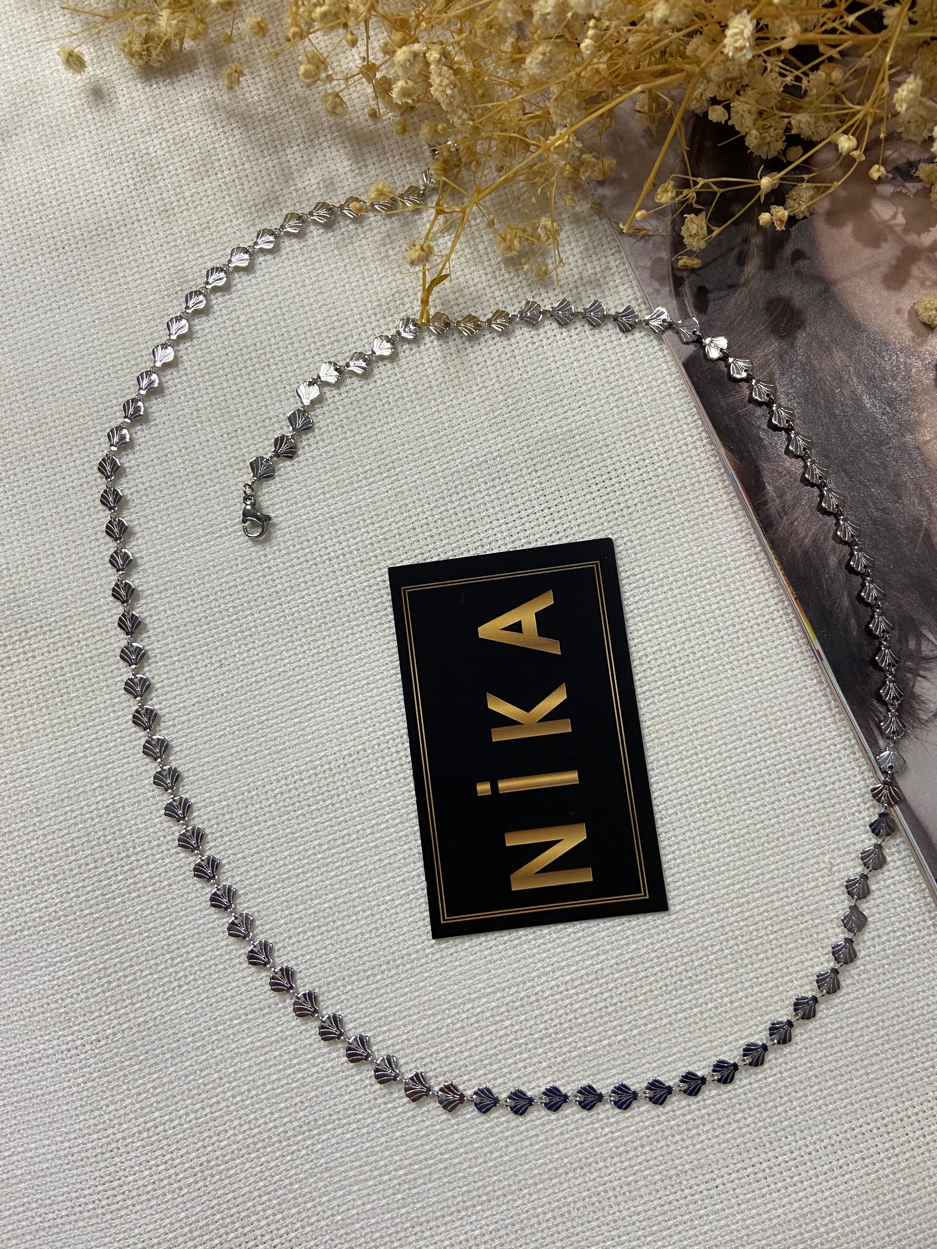 Motifli kolye silver