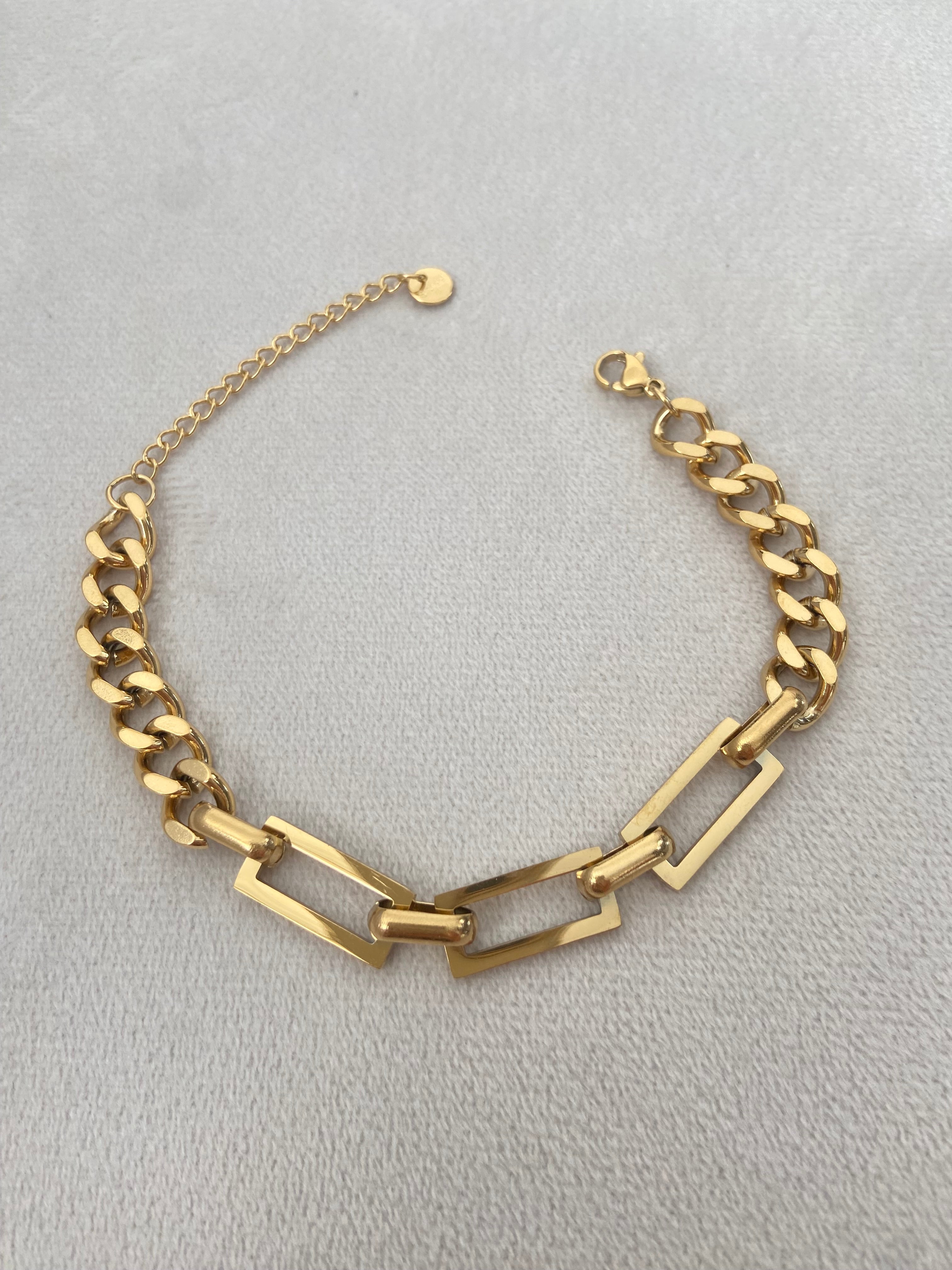 Gold dikdörtgen bileklik
