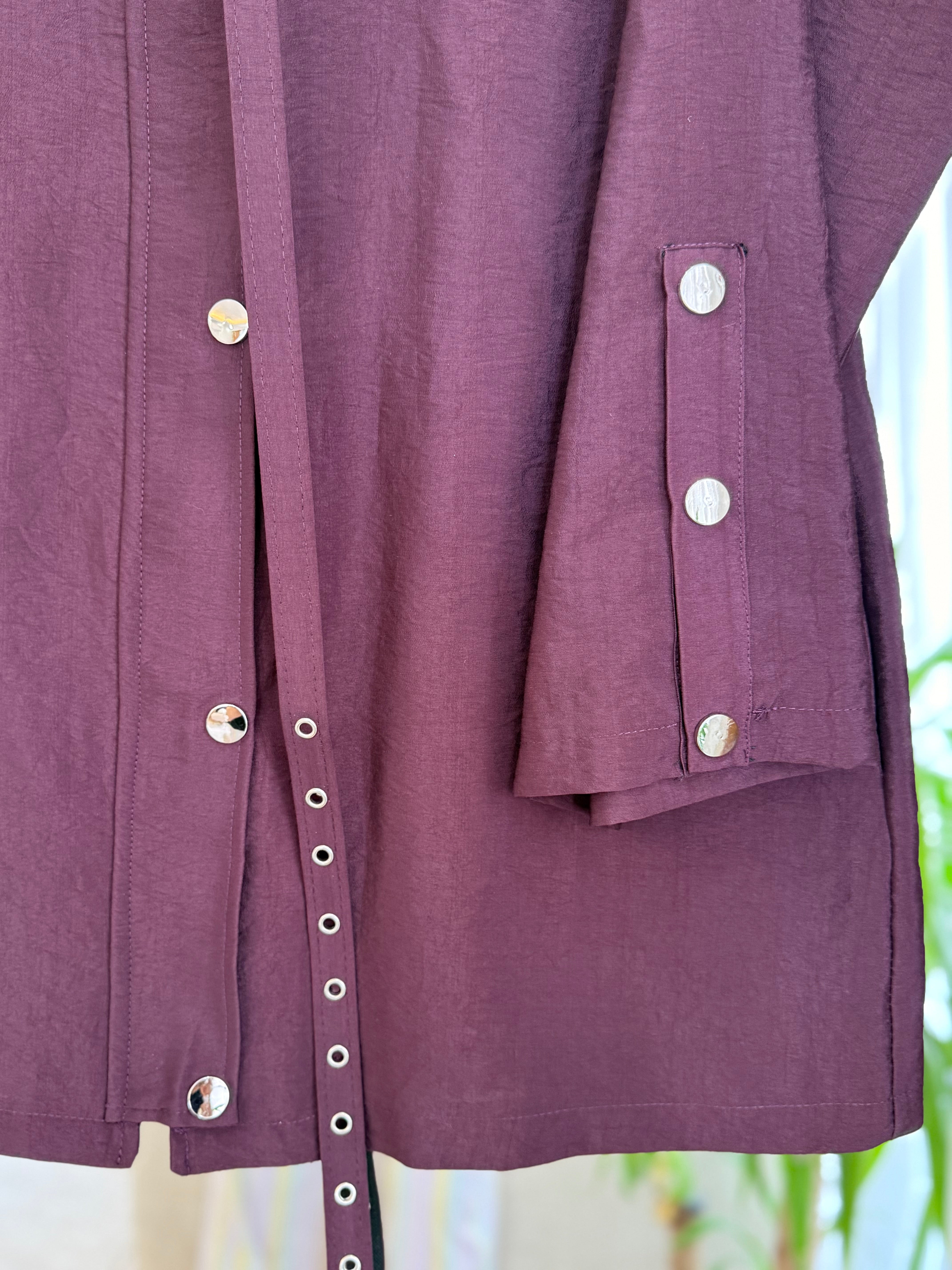 Bordo zımbalı ceket