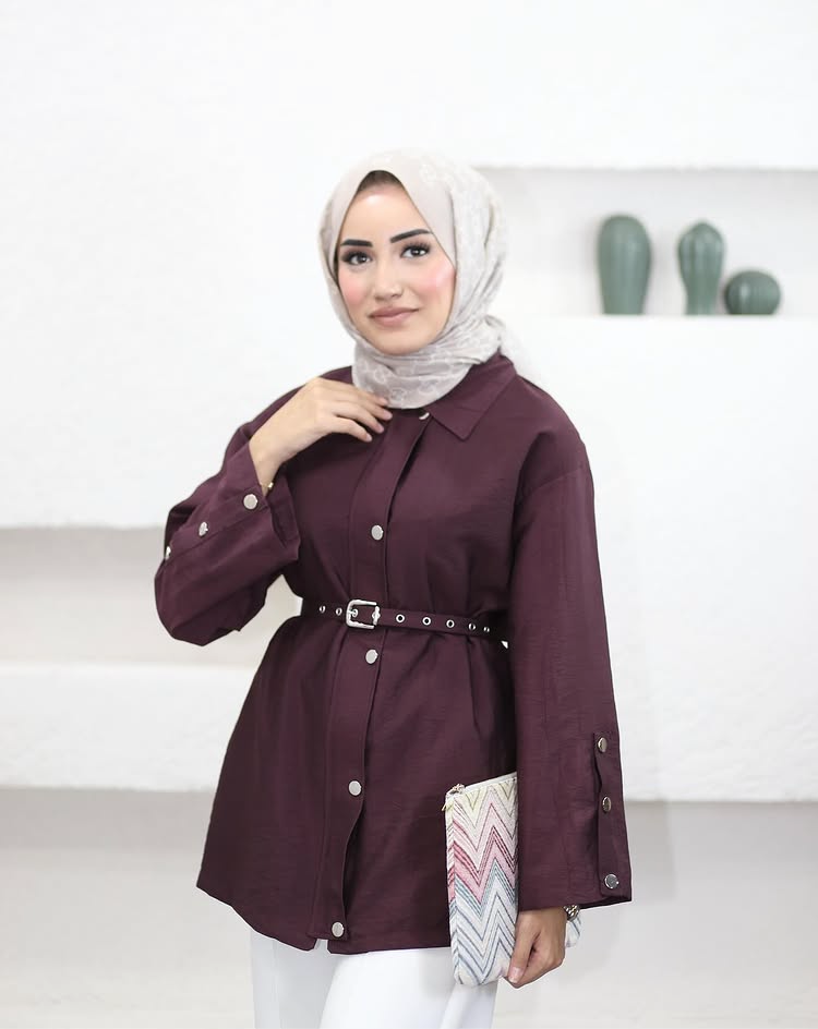 Bordo zımbalı ceket