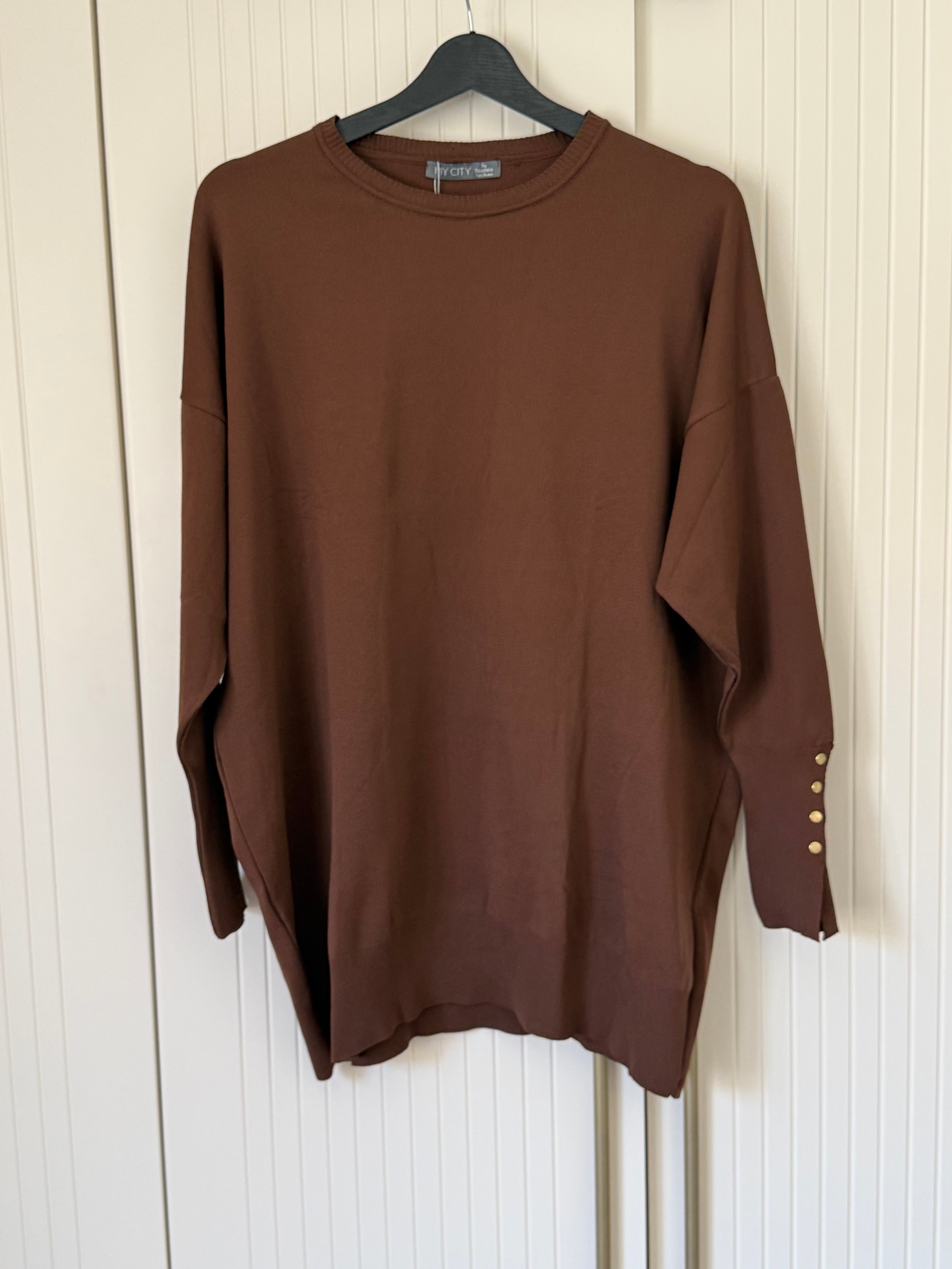 Kahverengi merserize kazak