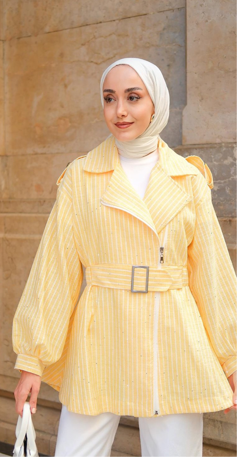 Gaberdin pul detaylı ceket