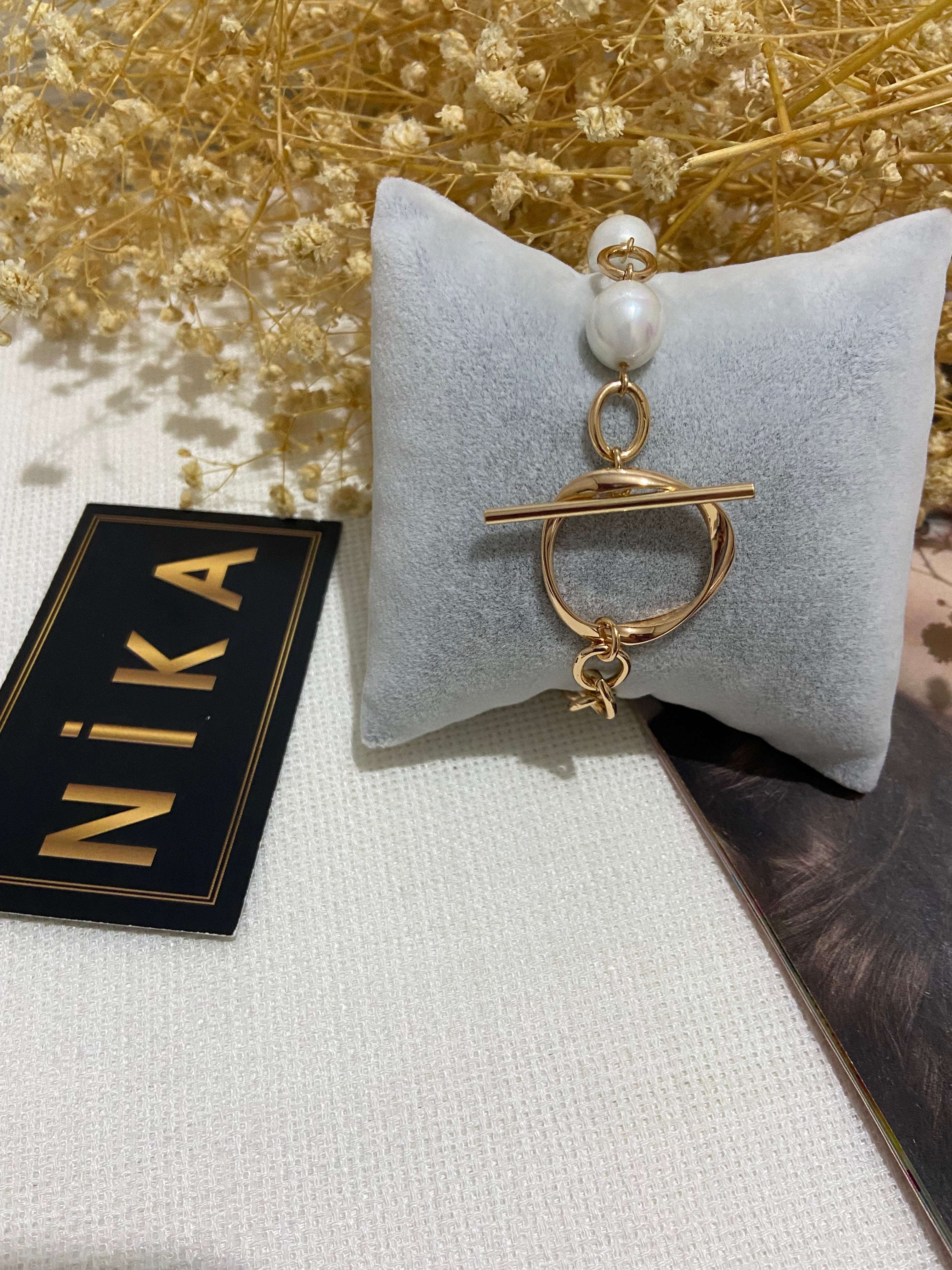 Halka detaylı rose bileklik