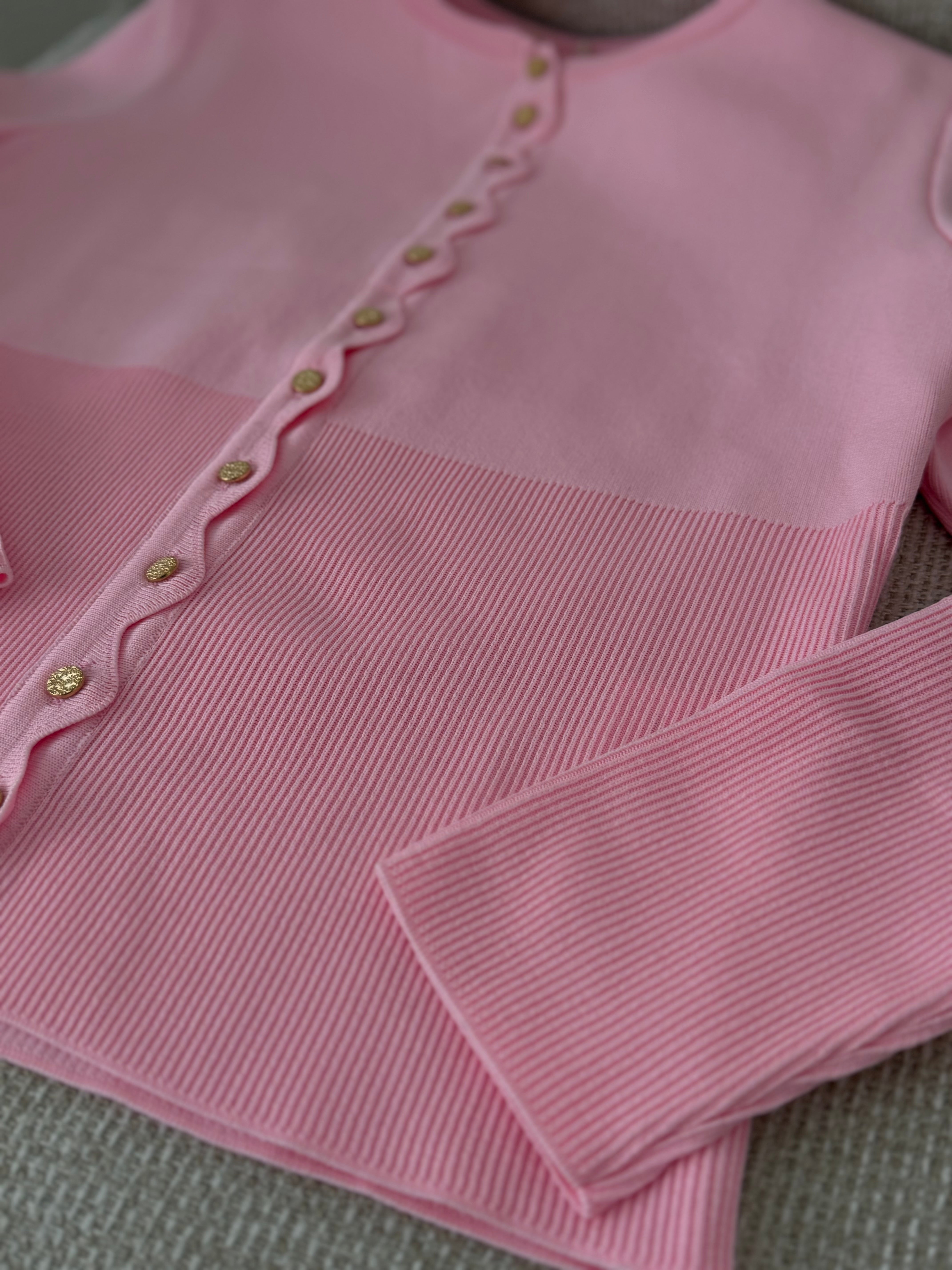 Pembe ligralı hırka