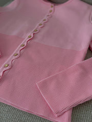 Pembe ligralı hırka