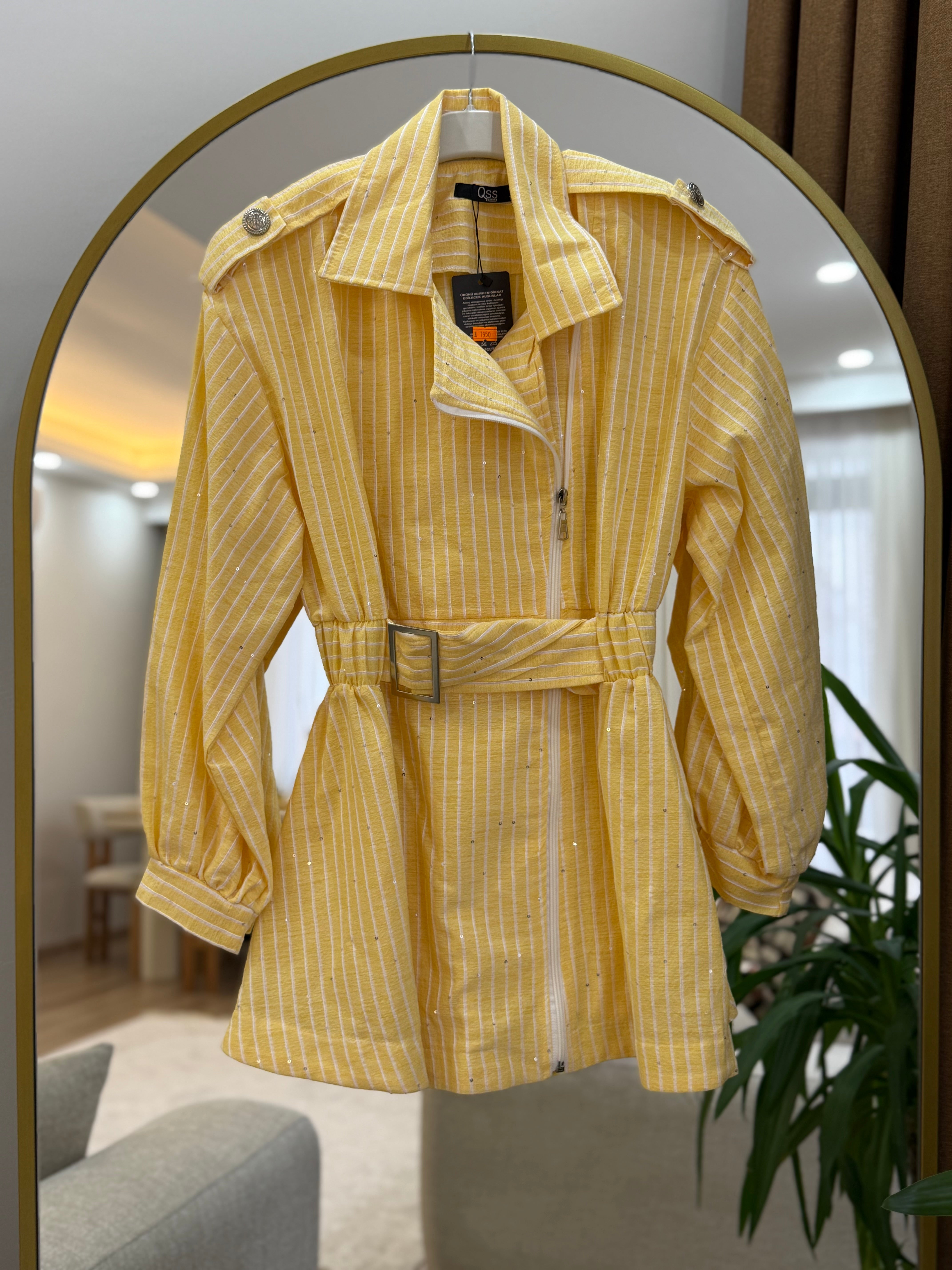 Gaberdin pul detaylı ceket