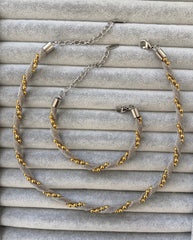 Burgulu iki renk geçişli kolye seti