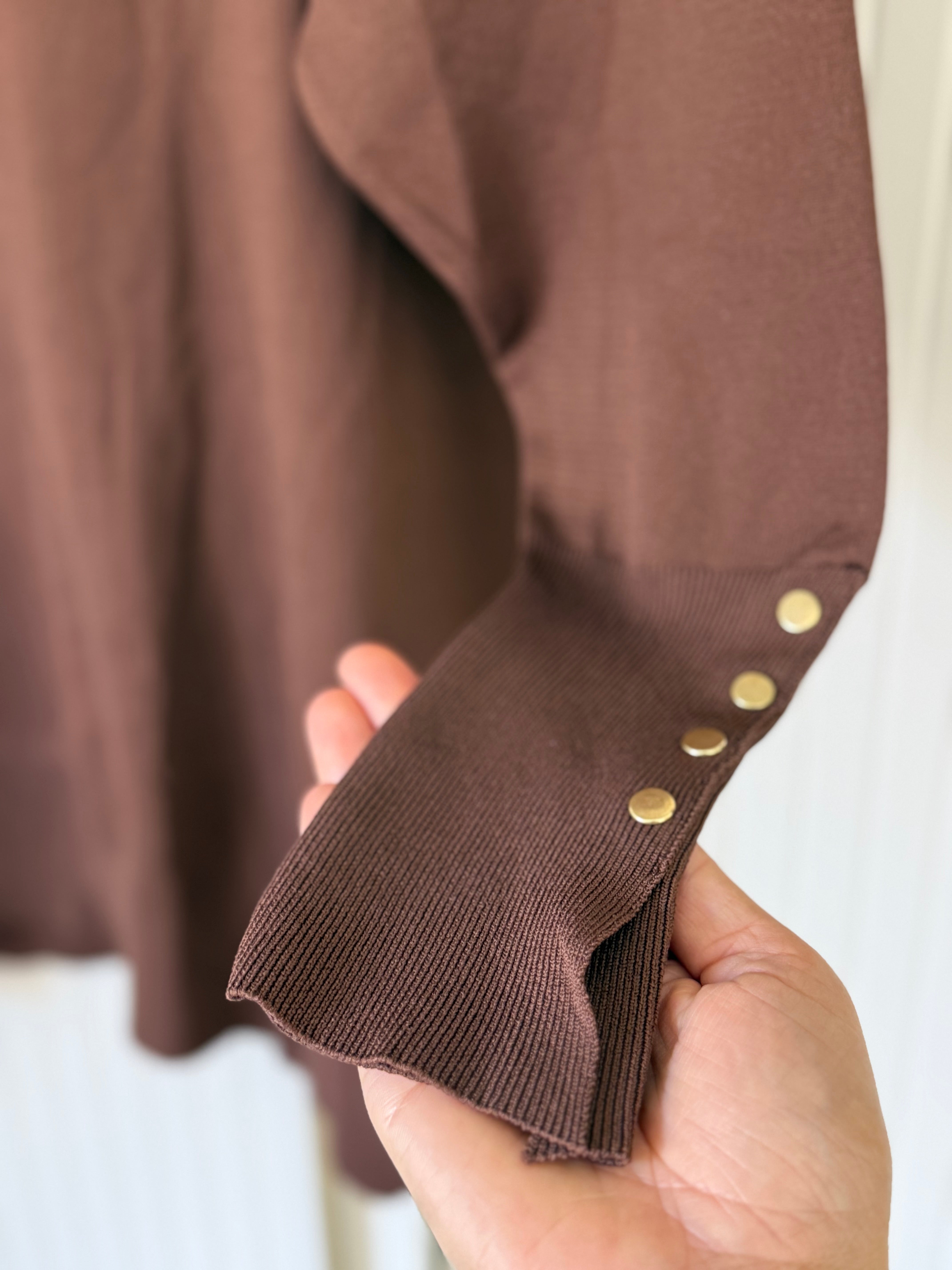 Kahverengi merserize kazak