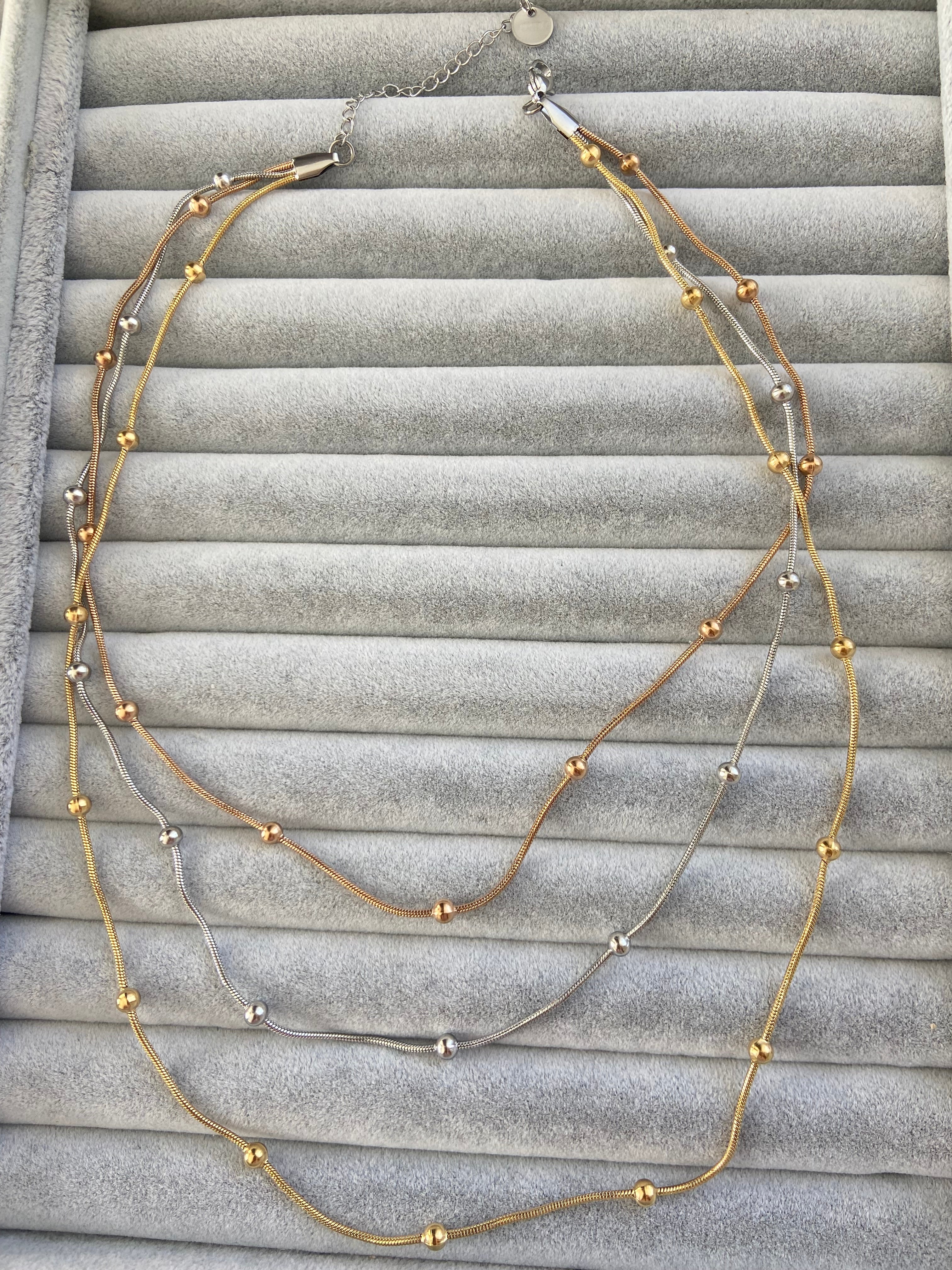 Dorika kolye üç renkli