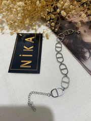 Motifli silver renk bileklik