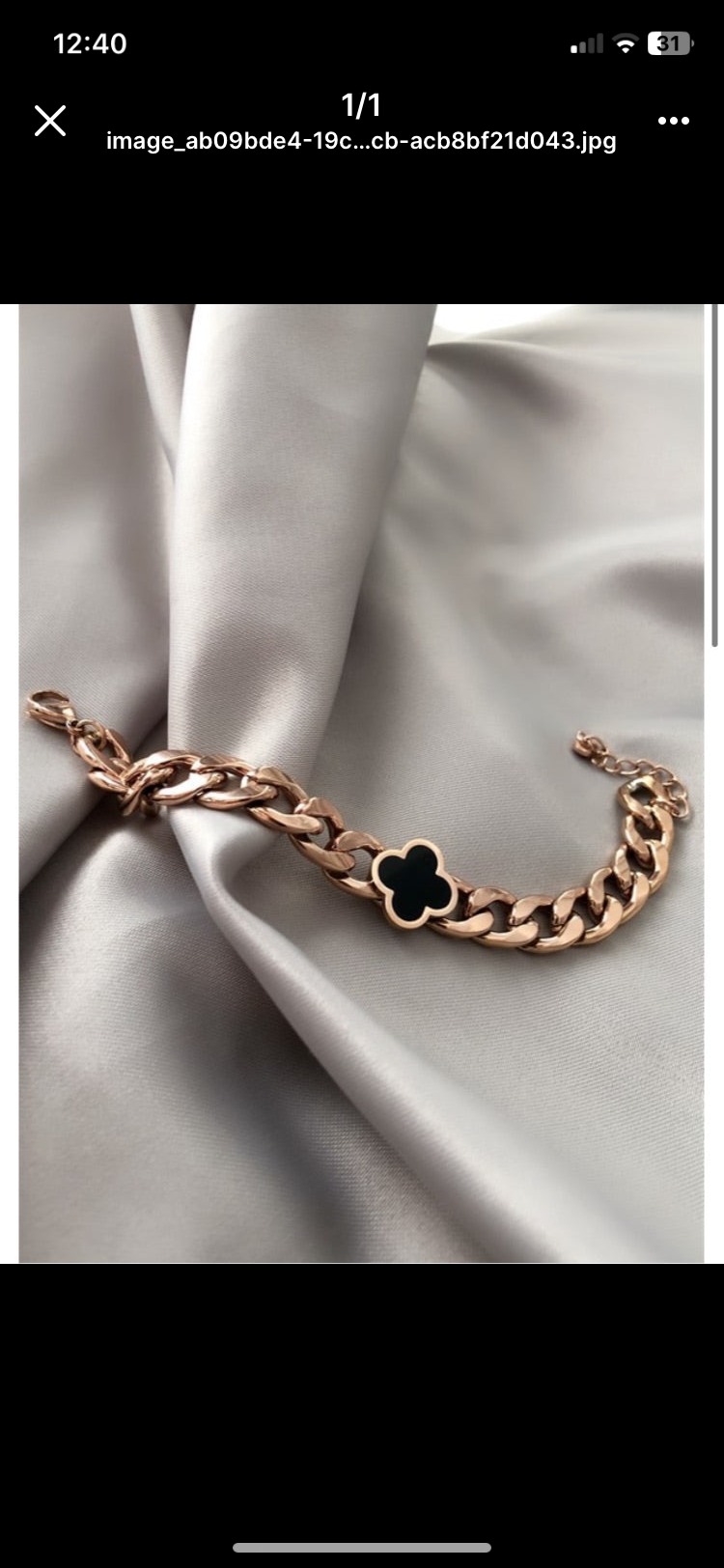 Rose renk yonca bileklik