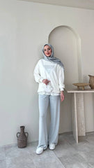 Taşlı merserize pantolon