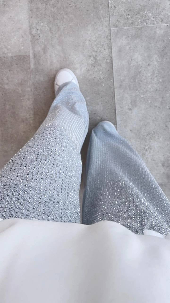 Taşlı merserize pantolon