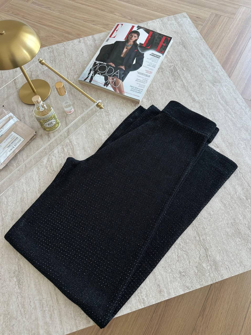 Taşlı merserize pantolon