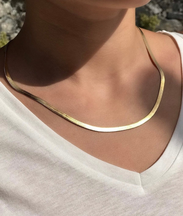 İtalyan gold düz kolye