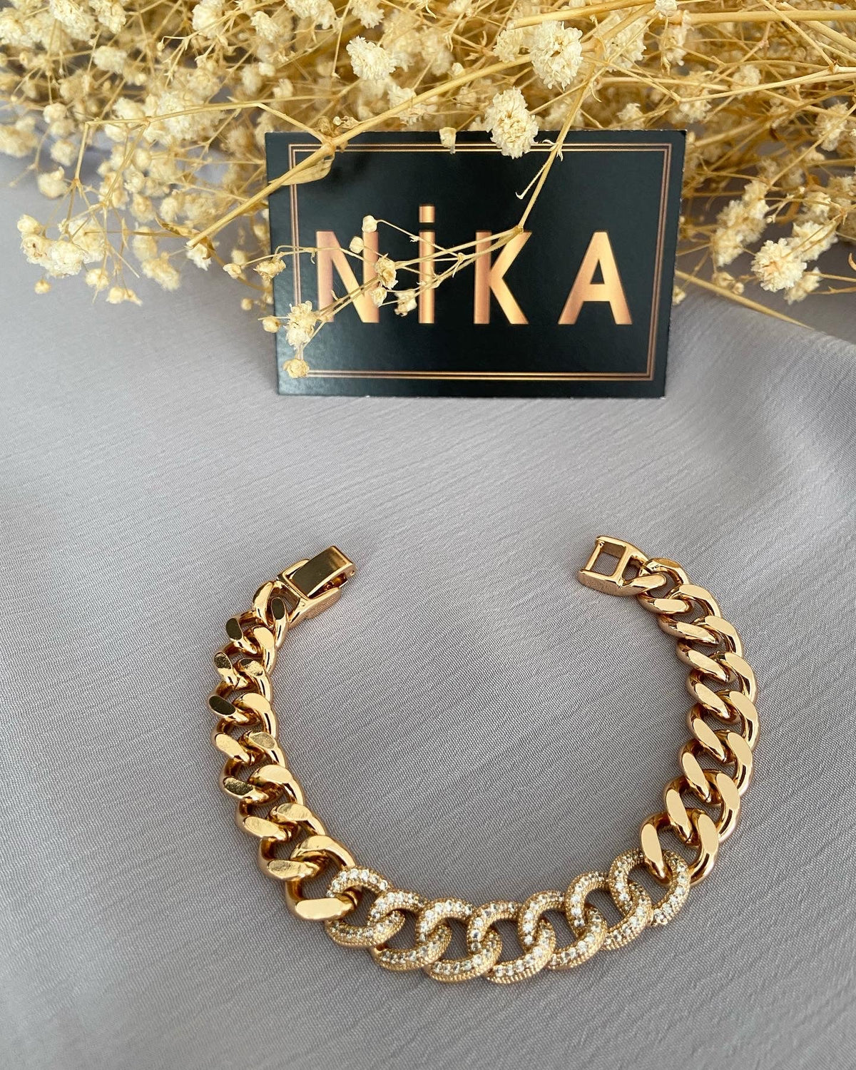 Gold renk gold taşlı bileklik