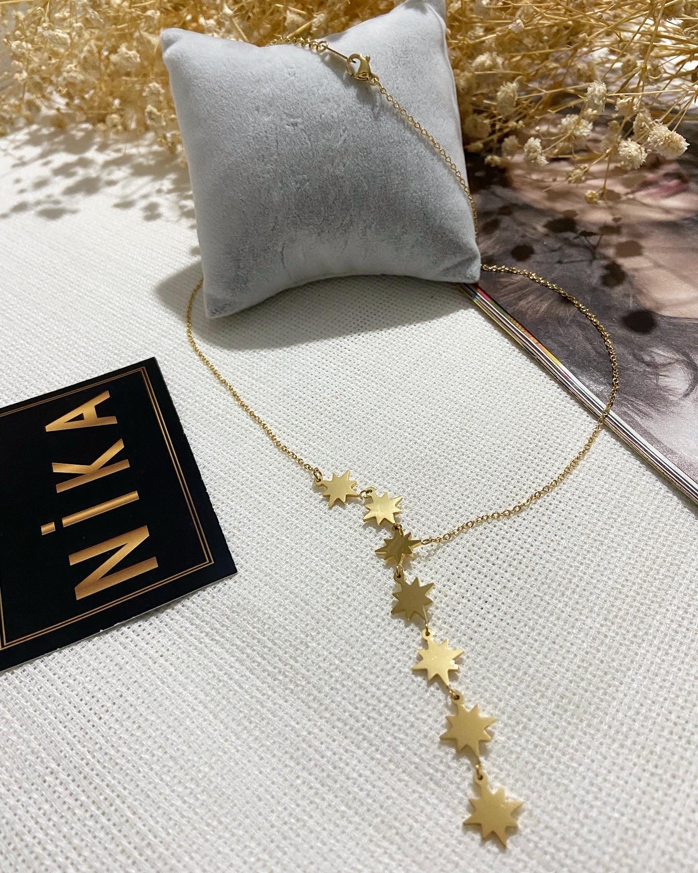 Yıldızlı gold kolye