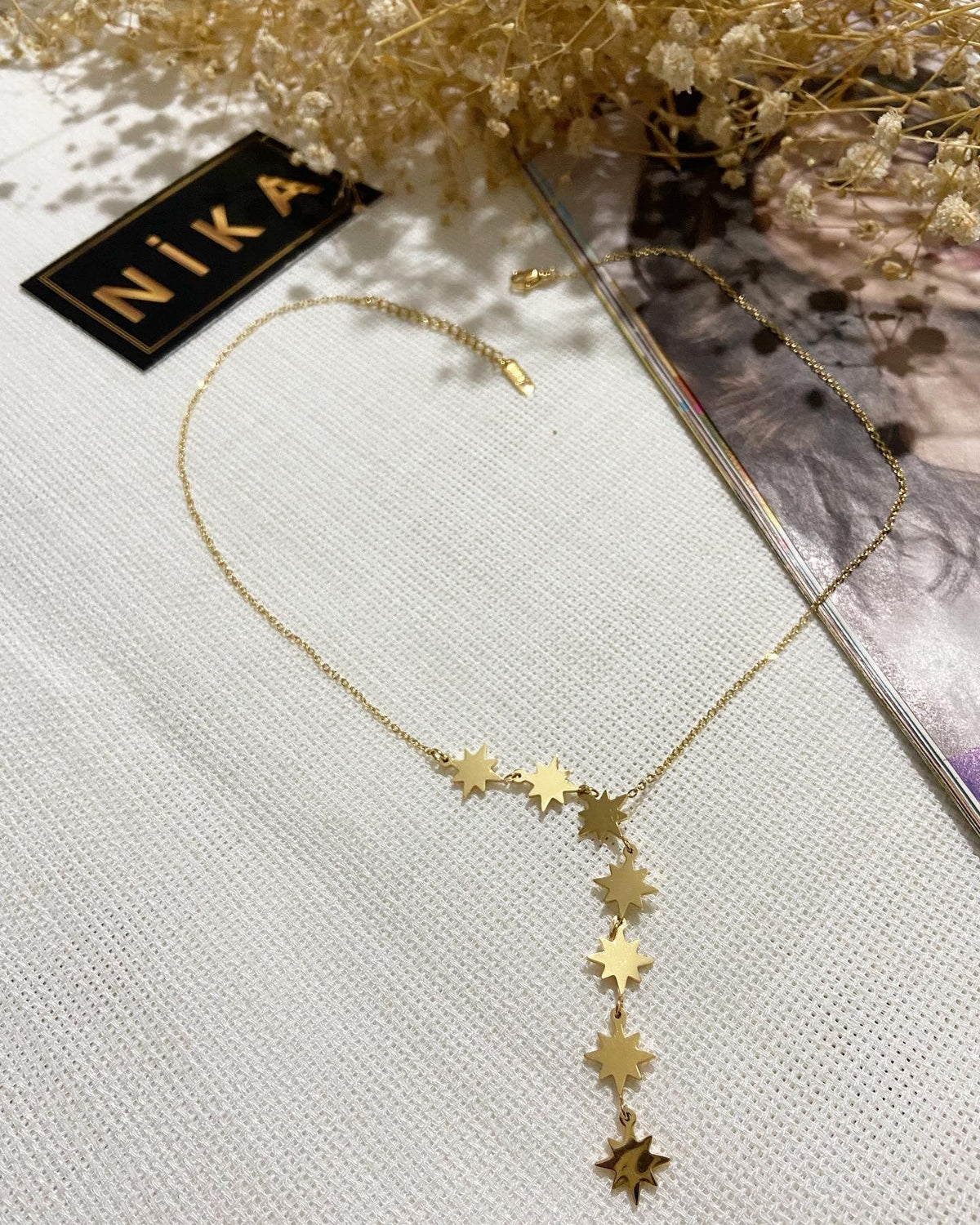 Yıldızlı gold kolye