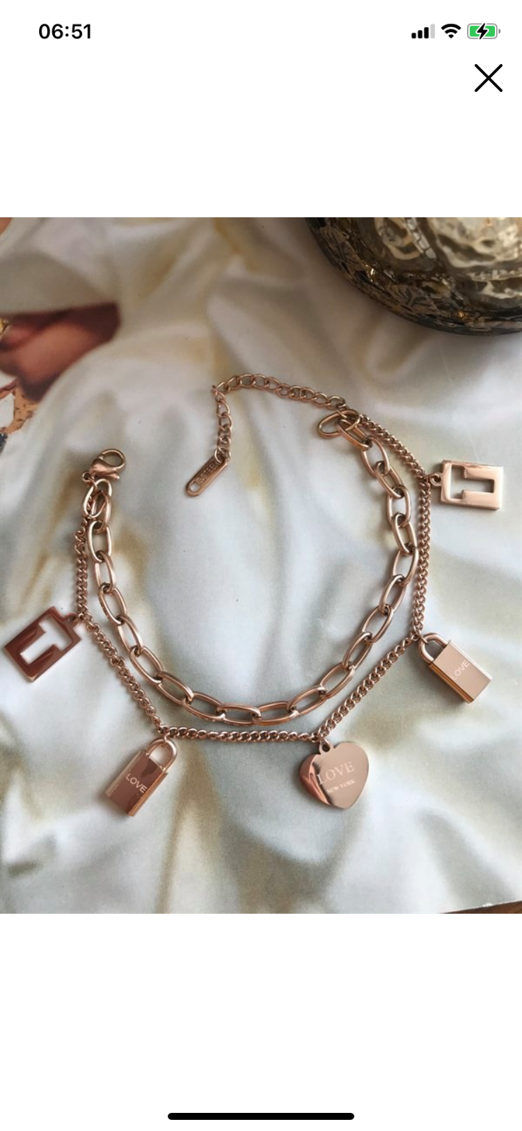 Rose renk saçaklı bileklik