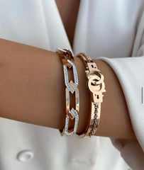 Rose renk halka geçmeli kelepçe