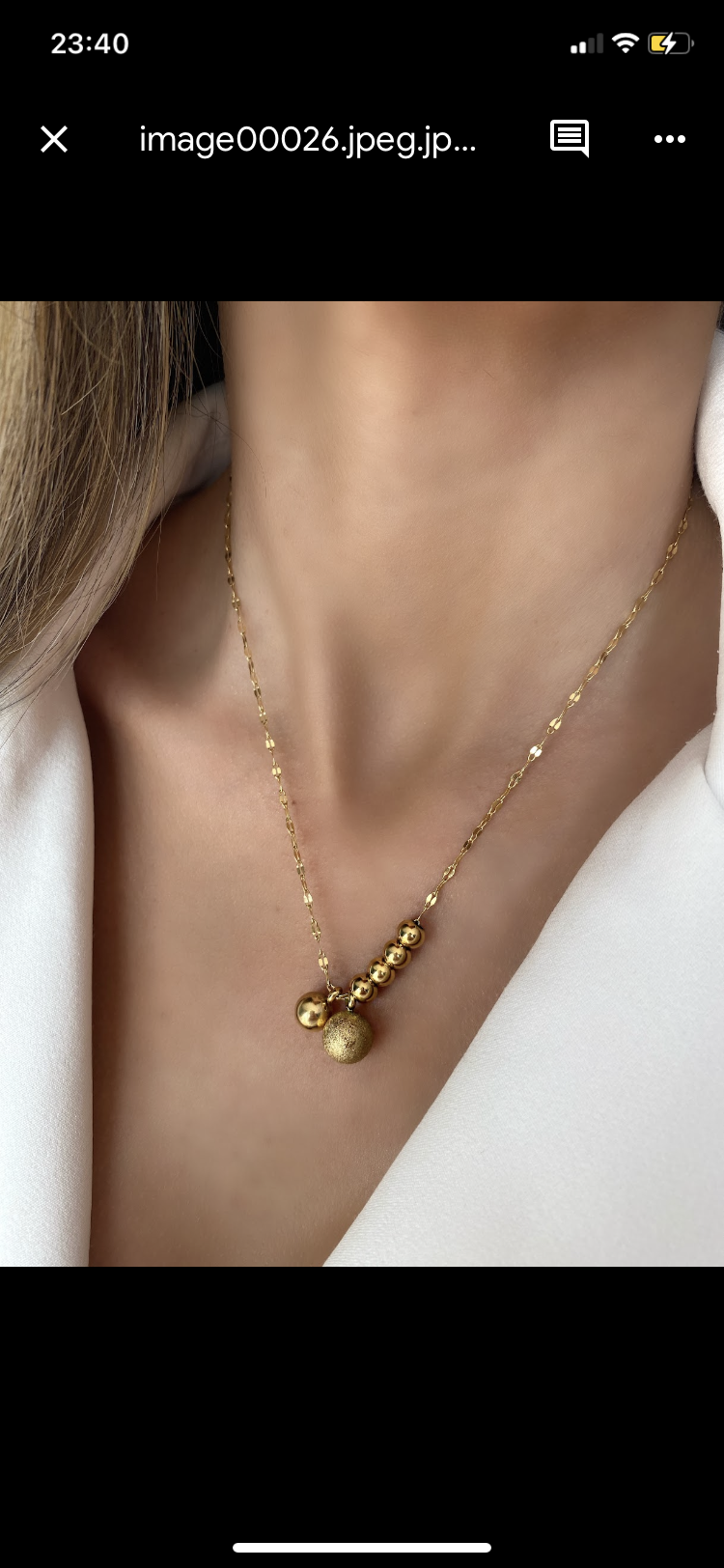 İnce ve kalın top detaylı kolye